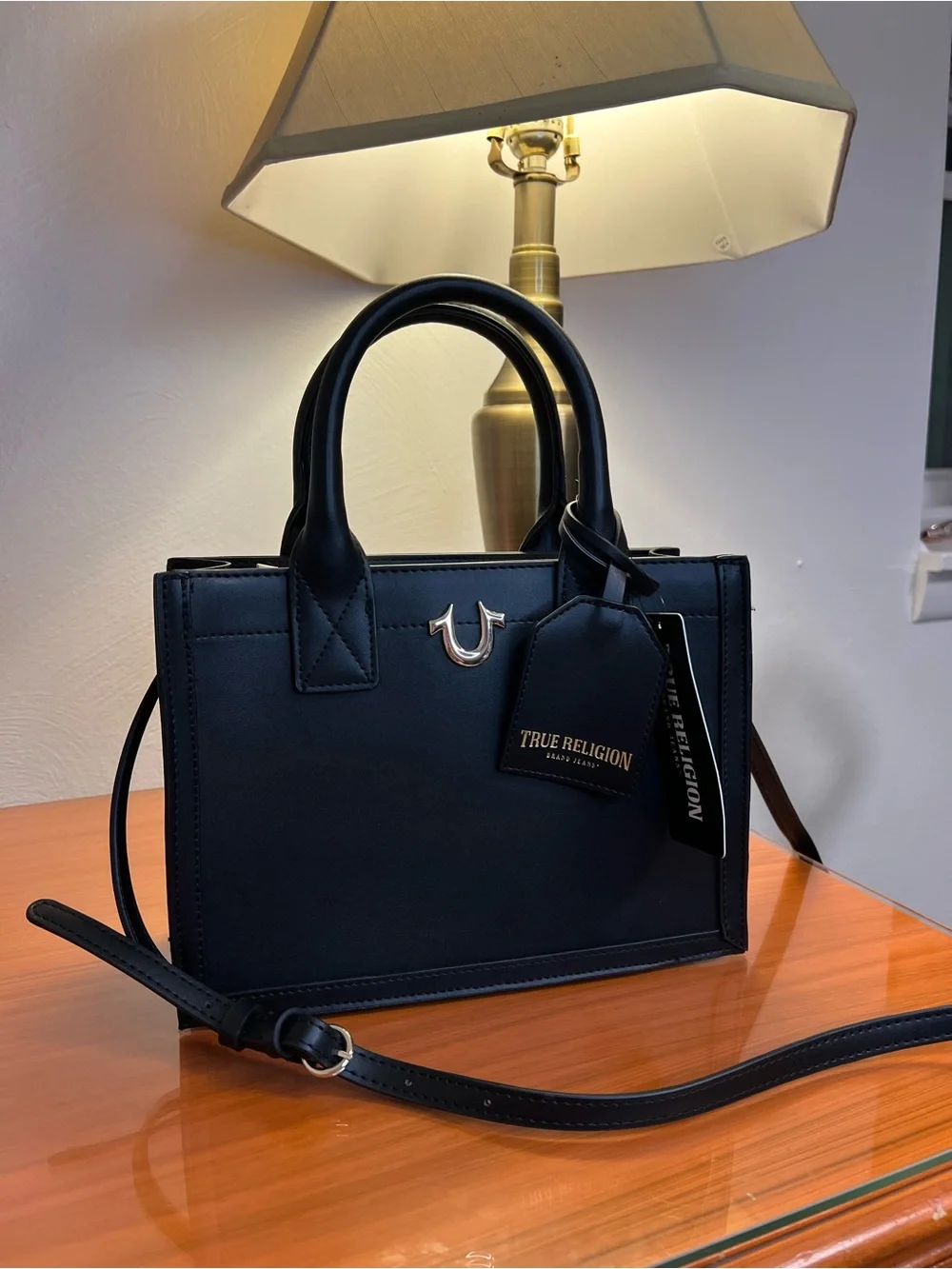 True Religion Black Satchel Crossbody Handbag